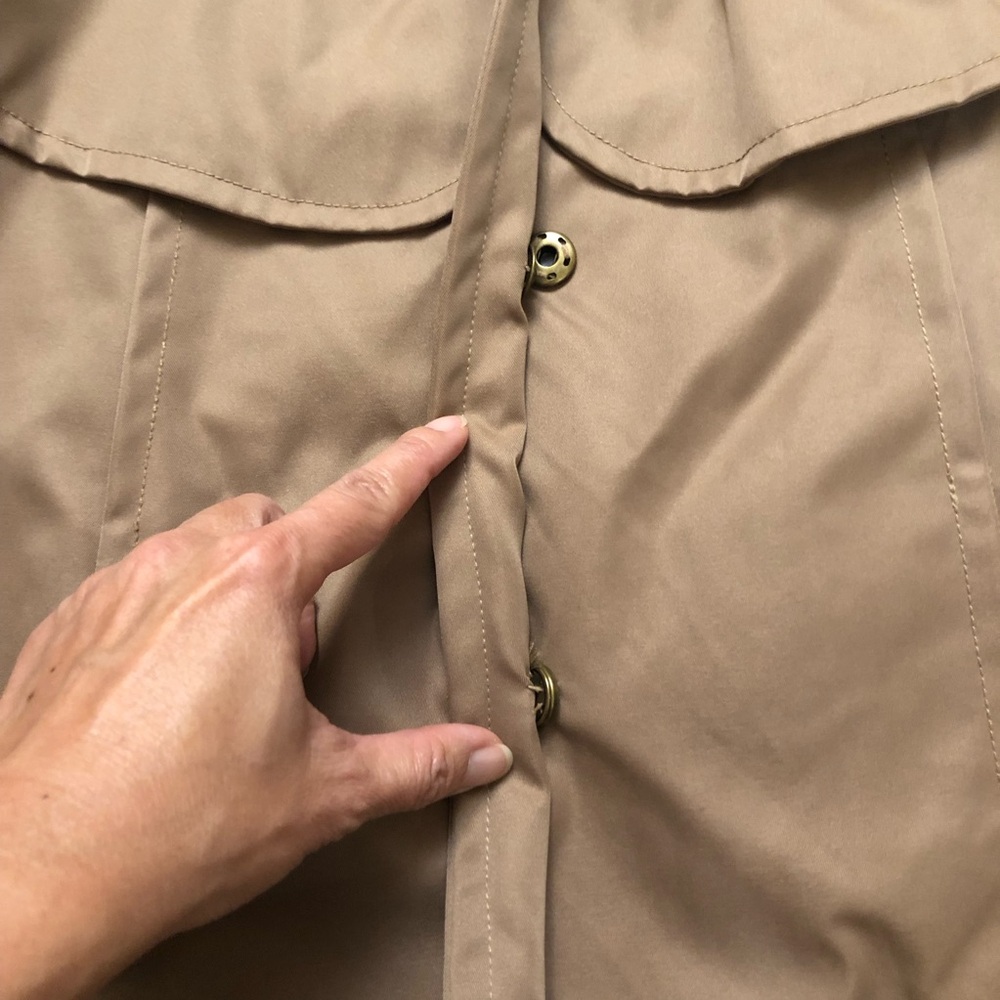 Plenty by Tracy Reese Corin Peplum Belted Brown Tan Trench Coat Jacket size S - Picture 10 of 16